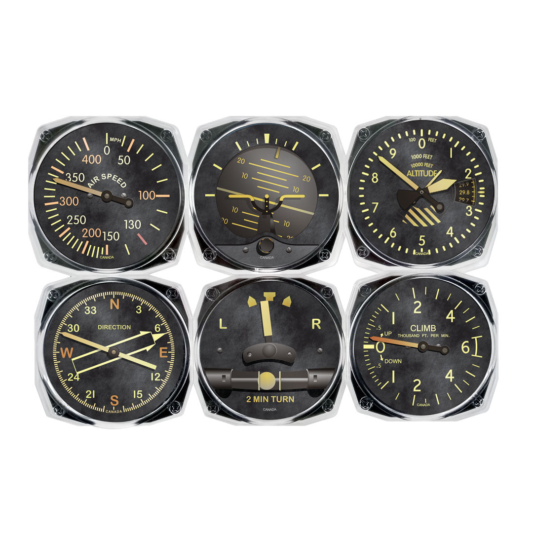 6-Piece Acyrlic Instrument Coaster Set - Vintage (NEW)