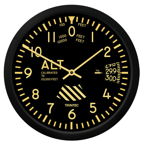 10" Vintage Altimeter Round Clock - Trintec Industries Inc.