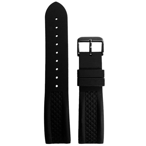 Black Silicone Rubber Watch Strap (22 MM Only) – Trintec
