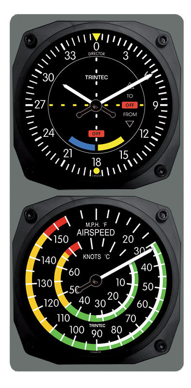 Classic VOR/Airspeed Clock & Thermometer Set - Trintec Industries Inc.