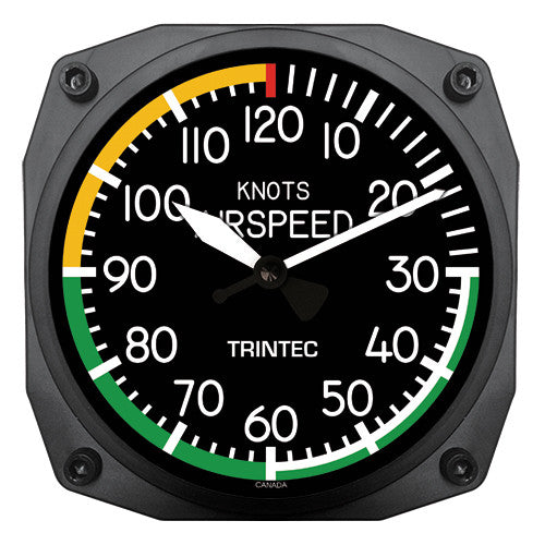 6" Modern Airspeed Instrument Style Clock - Trintec Industries Inc.