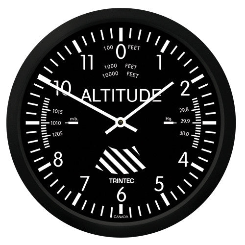 10" Classic Altimeter Round Clock - Trintec Industries Inc.