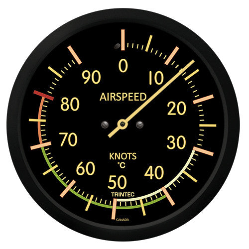 10" Vintage Airspeed Thermometer (°C) - Trintec Industries Inc.