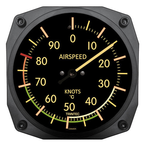 6" Vintage Airspeed Instrument Style Thermometer (°C) - Trintec Industries Inc.