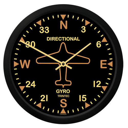 10" Vintage Directional Gyro Round Clock - Trintec Industries Inc.