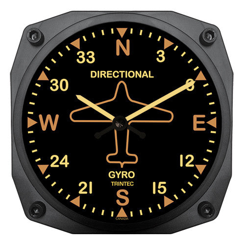 6" Vintage Directional Gyro Instrument Style Clock - Trintec Industries Inc.