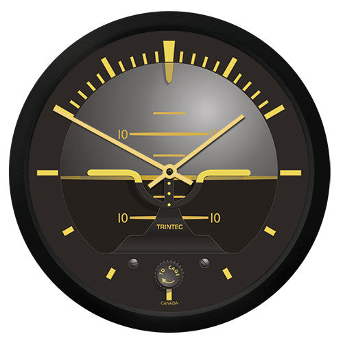 10" Vintage Artificial Horizon Round Clock - Trintec Industries Inc.