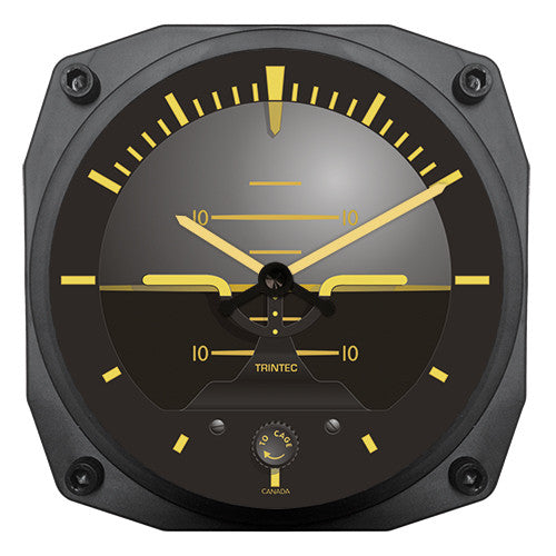 6" Vintage Artificial Horizon Instrument Style Clock - Trintec Industries Inc.