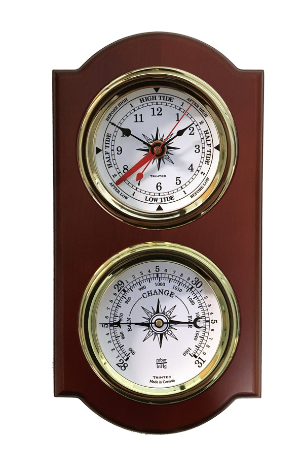 Euro Nautical 2-Piece Weather Station -Time & Tide Clock/Baro - Trintec Industries Inc.