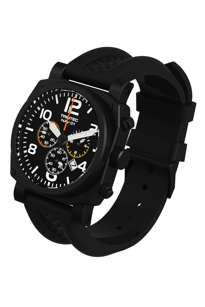 NAV-01 Chronograph Professional Pilot Watch - Black – Trintec