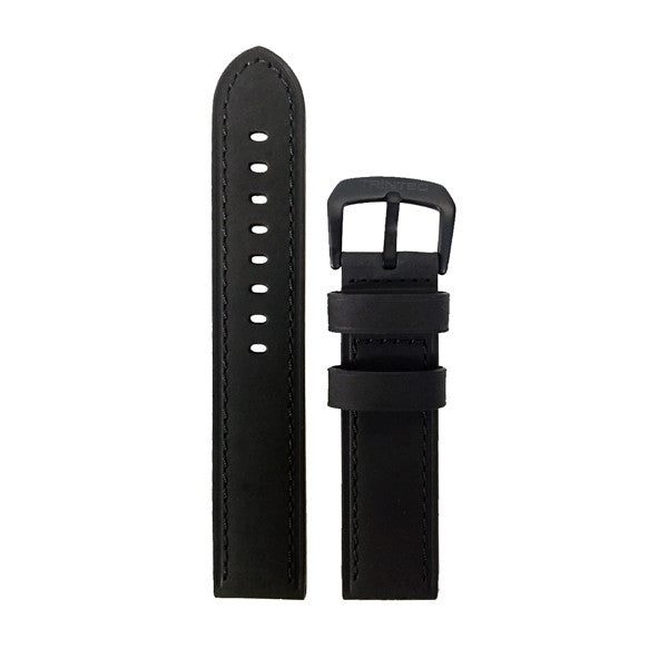 Black Genuine Leather Watch Strap (22 MM Only) - Trintec Industries Inc.