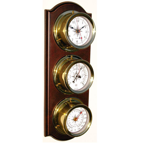 Euro Nautical 3-Piece Weather Station - Clock/Baro/Thermo - Trintec Industries Inc.