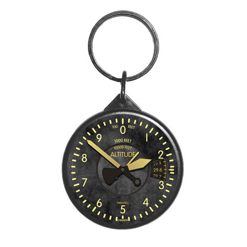 2" Vintage Altimeter Round Keychain - Trintec Industries Inc.
