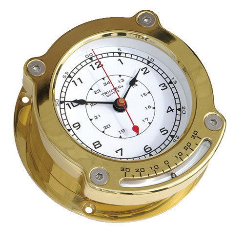 Odyssey Brass Ship's Clock w/ Inclinometer - Trintec Industries Inc.