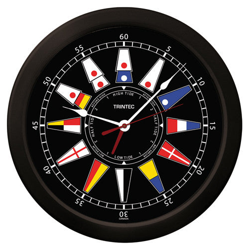 14" Nautical Flag Time & Tide Clock - Trintec Industries Inc.