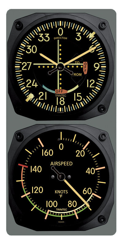 Vintage VOR/Airspeed Clock & Thermometer Set (°F or °C) - Trintec Industries Inc.