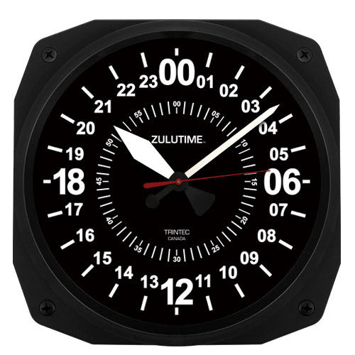 10" ZULUTIME™ 24-Hour Instrument Style Clock - Trintec Industries Inc.